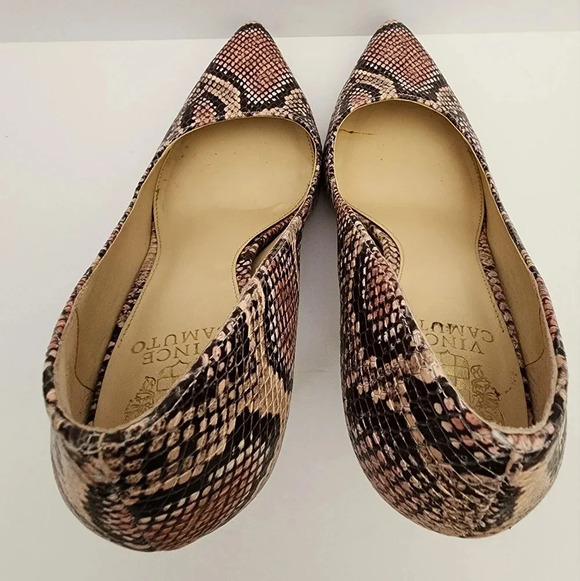 Vince Camuto Women Pointed Toe Slip On Snake Embossed Leather High Heels, sz 8.5 - Picture 6 of 16